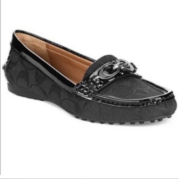 Coach Fortunata Black Signature C Logo Women’s Flats - Picture 1 of 7